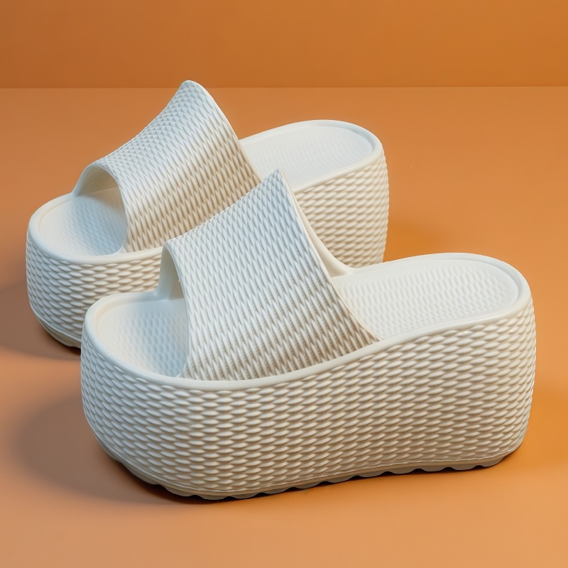 Mule Slip On - New Textured Weave Platform Slides Women's