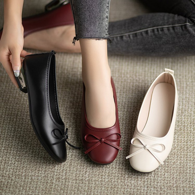Pointed Toe Flat - Elegant Bowknot Flat Shoes for Women,
