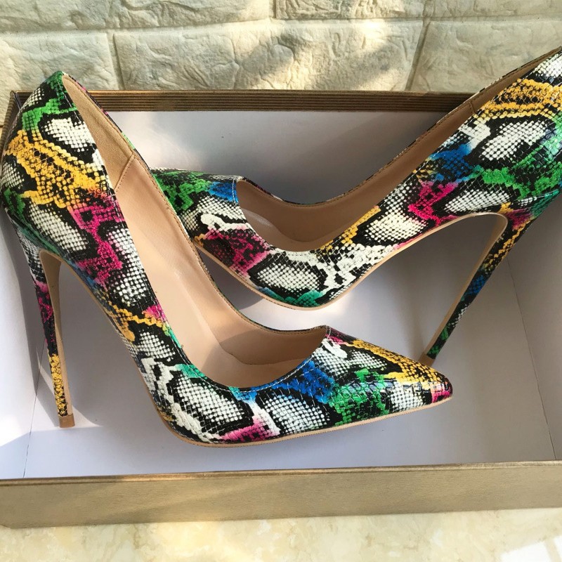 Colorful Python Leather High H - Women'S Shoes In Size 12 ulasan dan harga