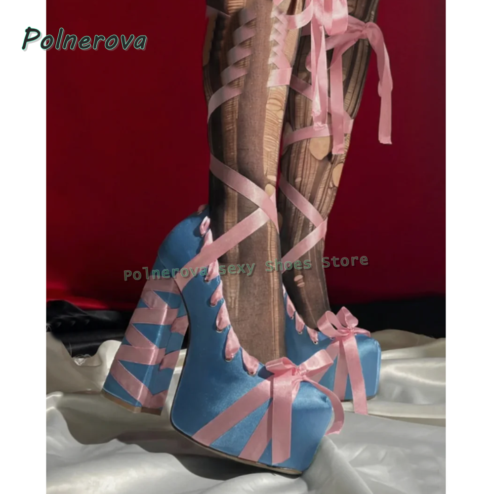 Women's Pink Satin Platform Ma - Women'S Shoes Y2K ulasan dan harga