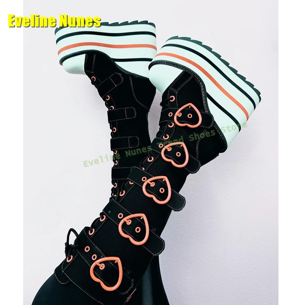 Heart Shaped Buckle Platform B - Women'S Shoes Y2K ulasan dan harga