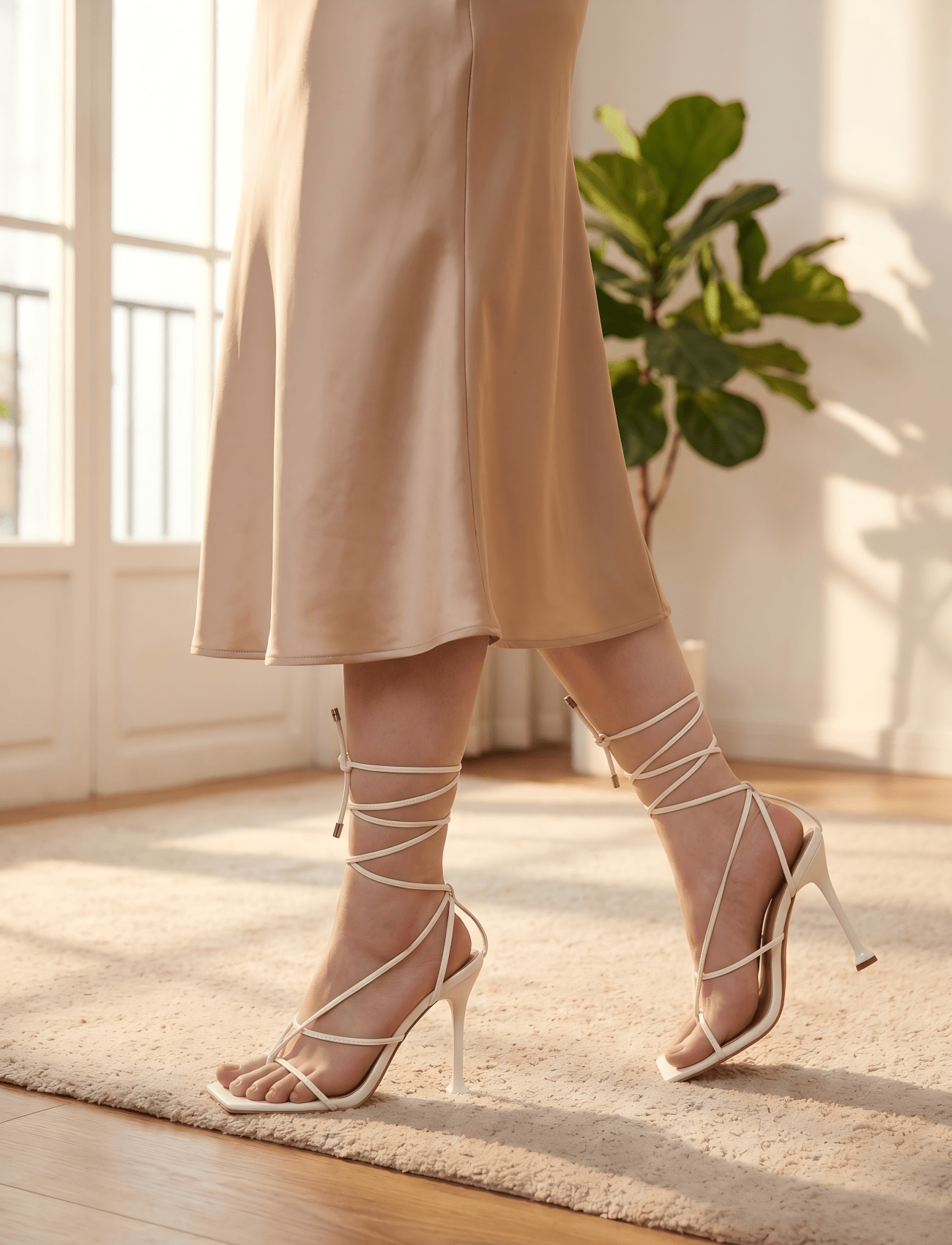 Womens 4.2 Inch Strappy Square - Strappy Heeled Sandals ulasan dan harga