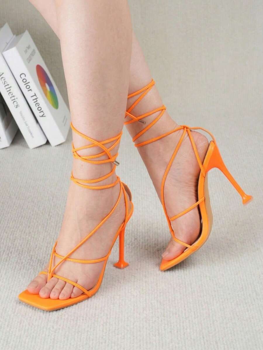 Womens 4.2 Inch Strappy Square - Strappy Heeled Sandals ulasan dan harga