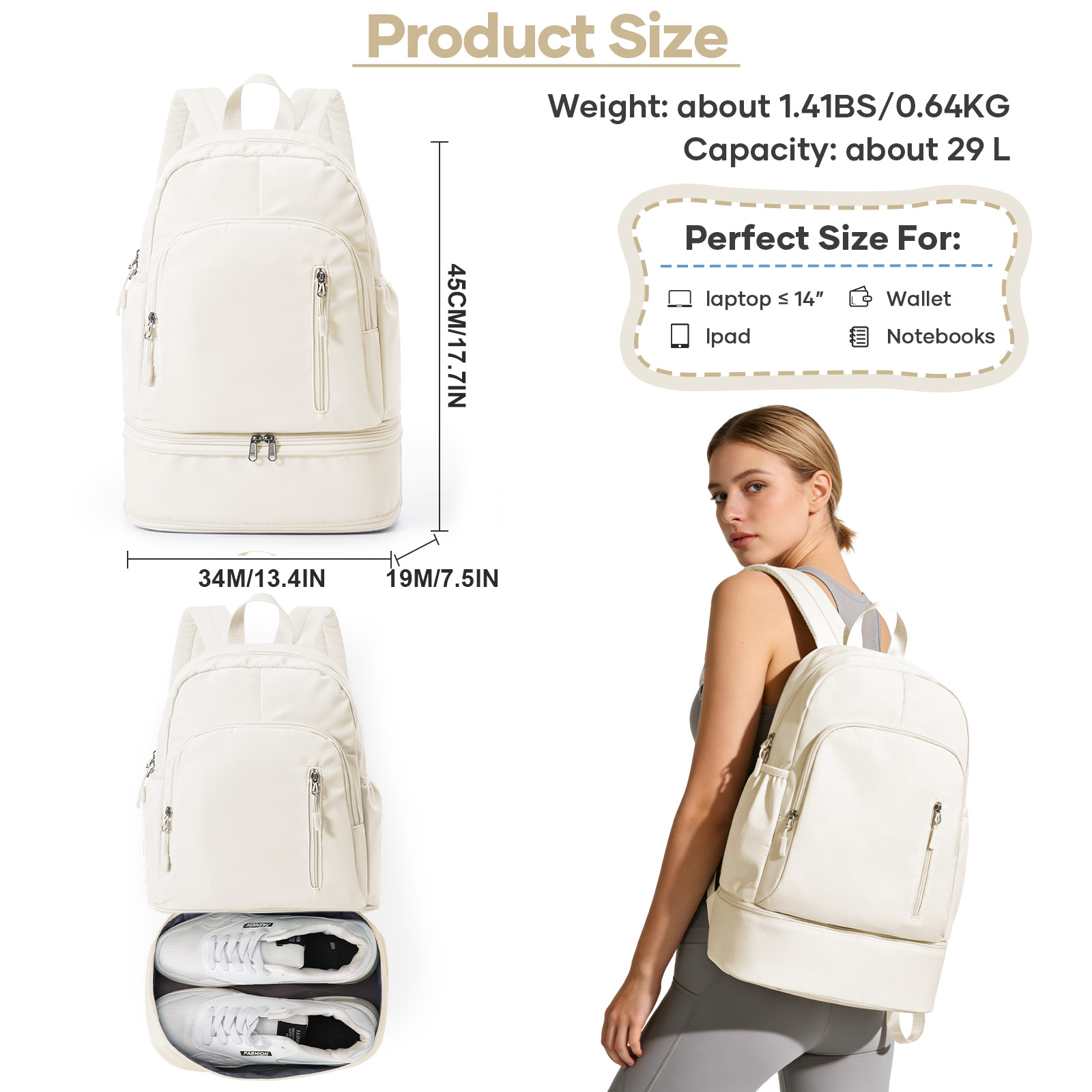 Gym Backpack for Women, Waterp - Women'S Shoes Volleyball ulasan dan harga
