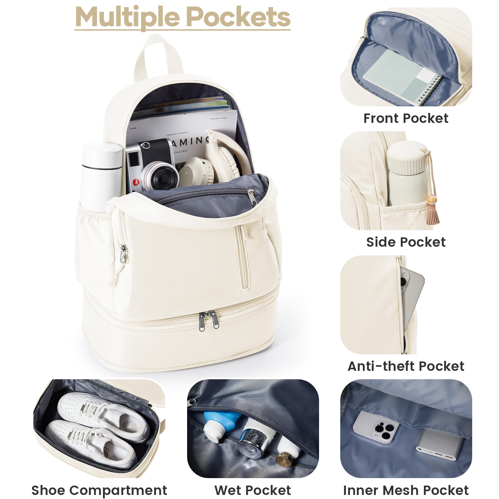 Gym Backpack for Women, Waterp - Women'S Shoes Volleyball ulasan dan harga