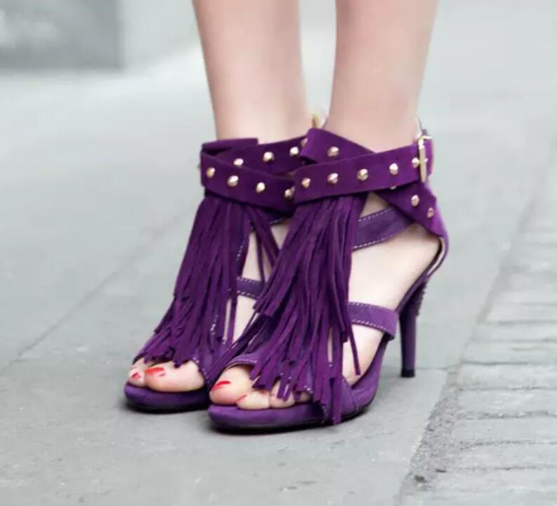 Sexy Purple Black Faux Suede T - Women'S Shoes In Size 12 ulasan dan harga