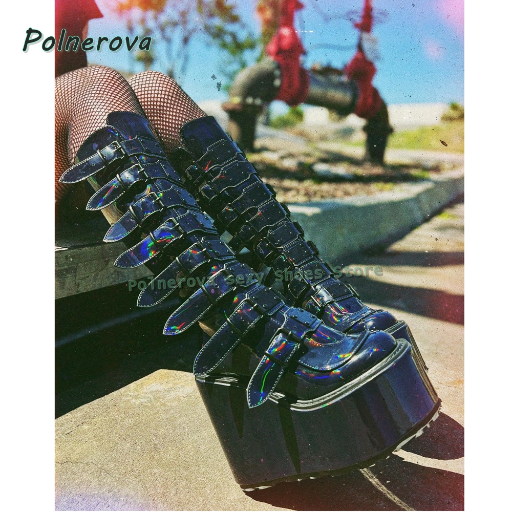 Metal Belt Buckle Platform Mot - Women'S Shoes Y2K ulasan dan harga