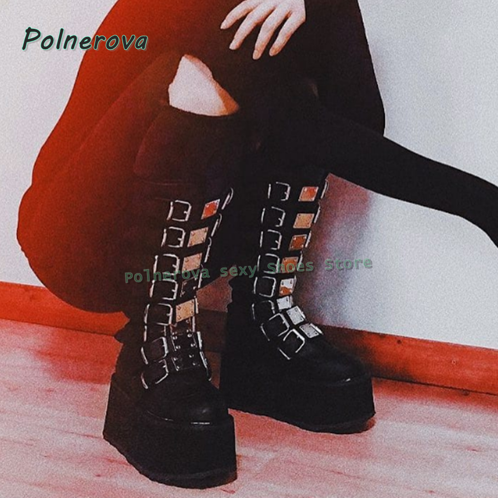 Metal Belt Buckle Platform Mot - Women'S Shoes Y2K ulasan dan harga