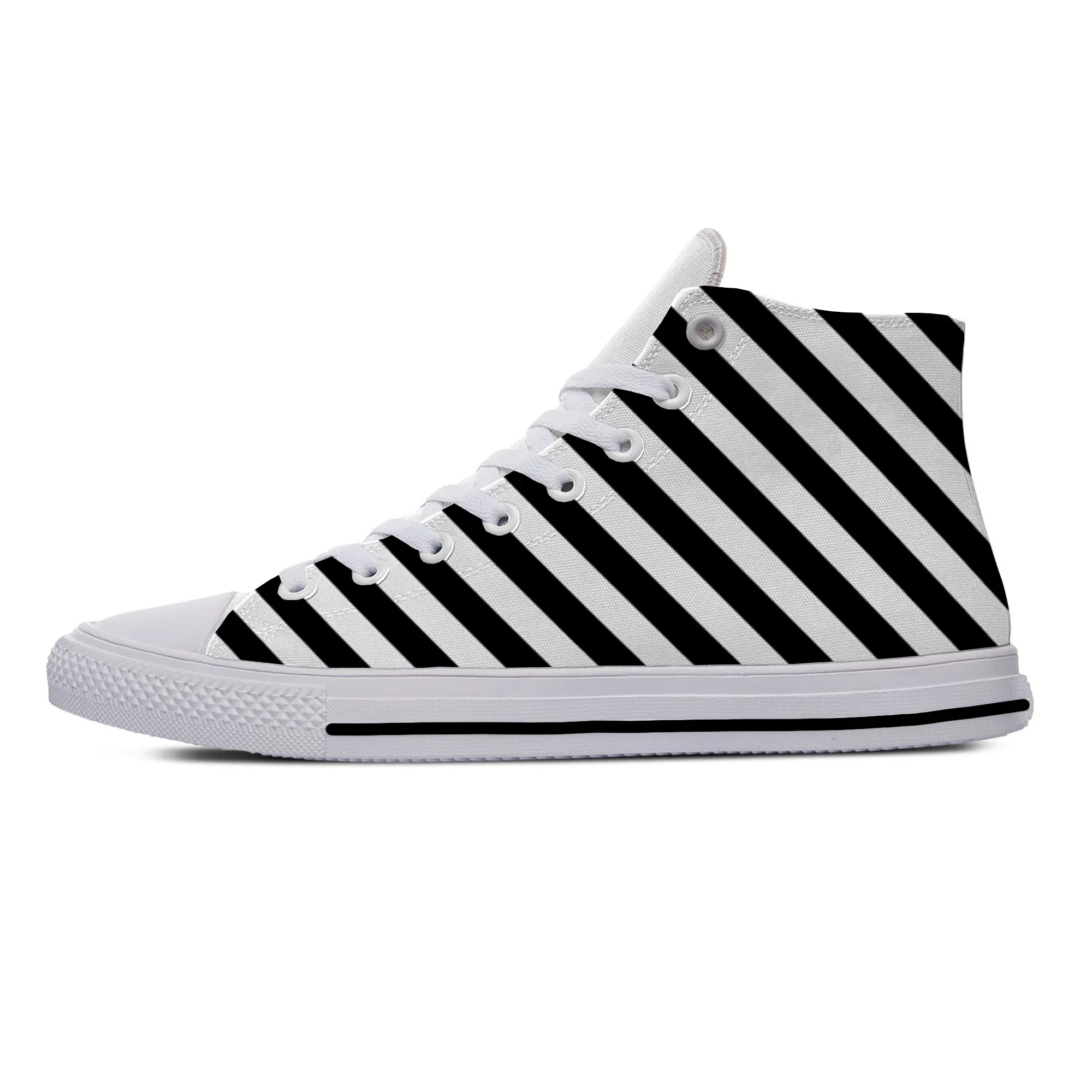 Hot Black and White Stripes Fa - Women'S Shoes Popular ulasan dan harga