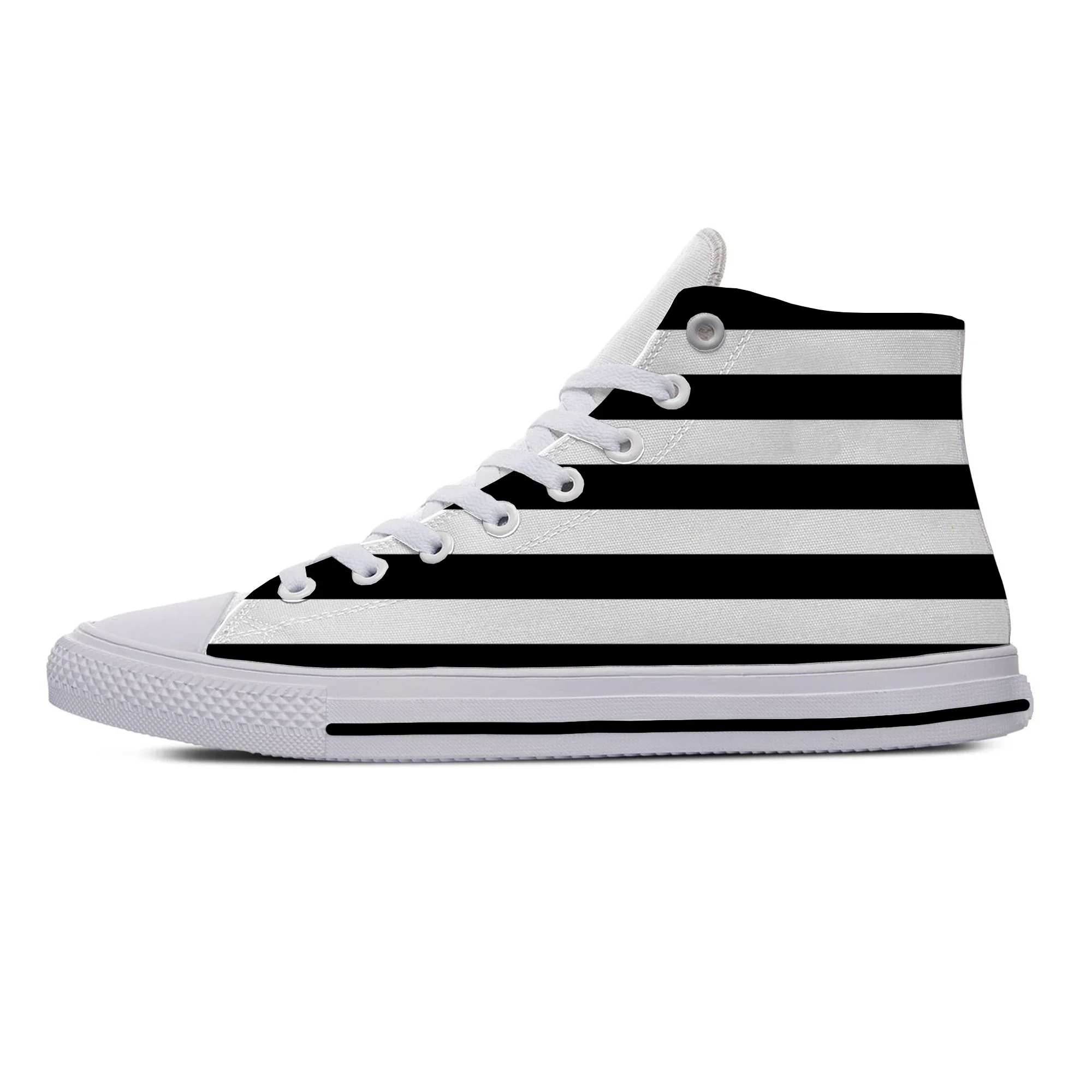 Hot Black and White Stripes Fa - Women'S Shoes Popular ulasan dan harga
