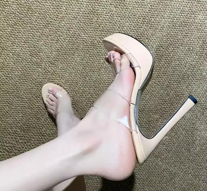 Clear PVC Strap 12/10 cm high  - Women'S Shoes In Size 12 ulasan dan harga