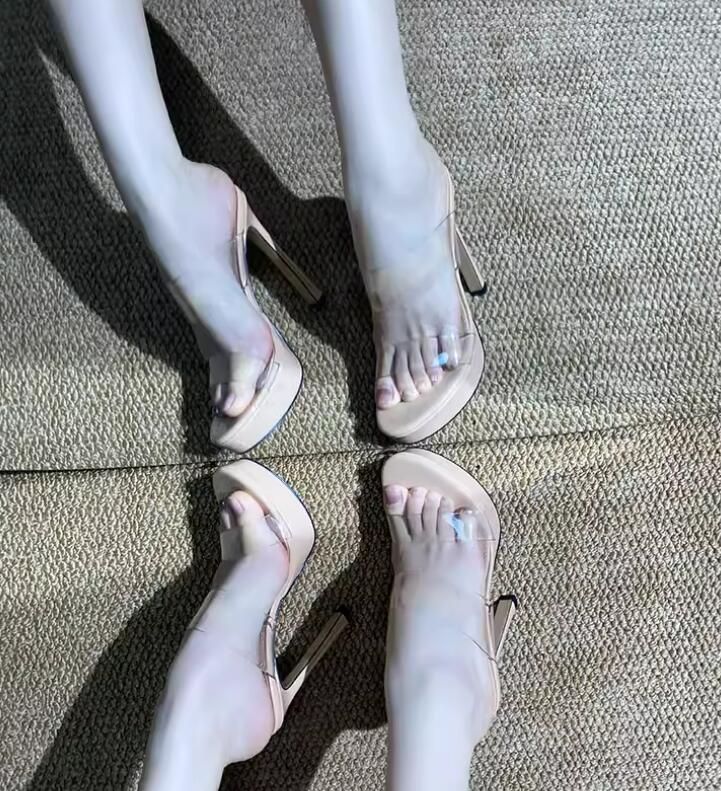 Clear PVC Strap 12/10 cm high  - Women'S Shoes In Size 12 ulasan dan harga
