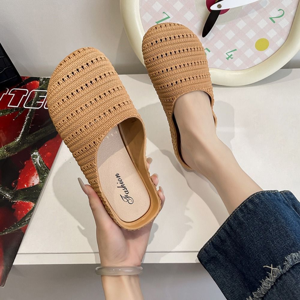 Breathable Baotou Half Slipper - Women'S Shoes Hands Free ulasan dan harga