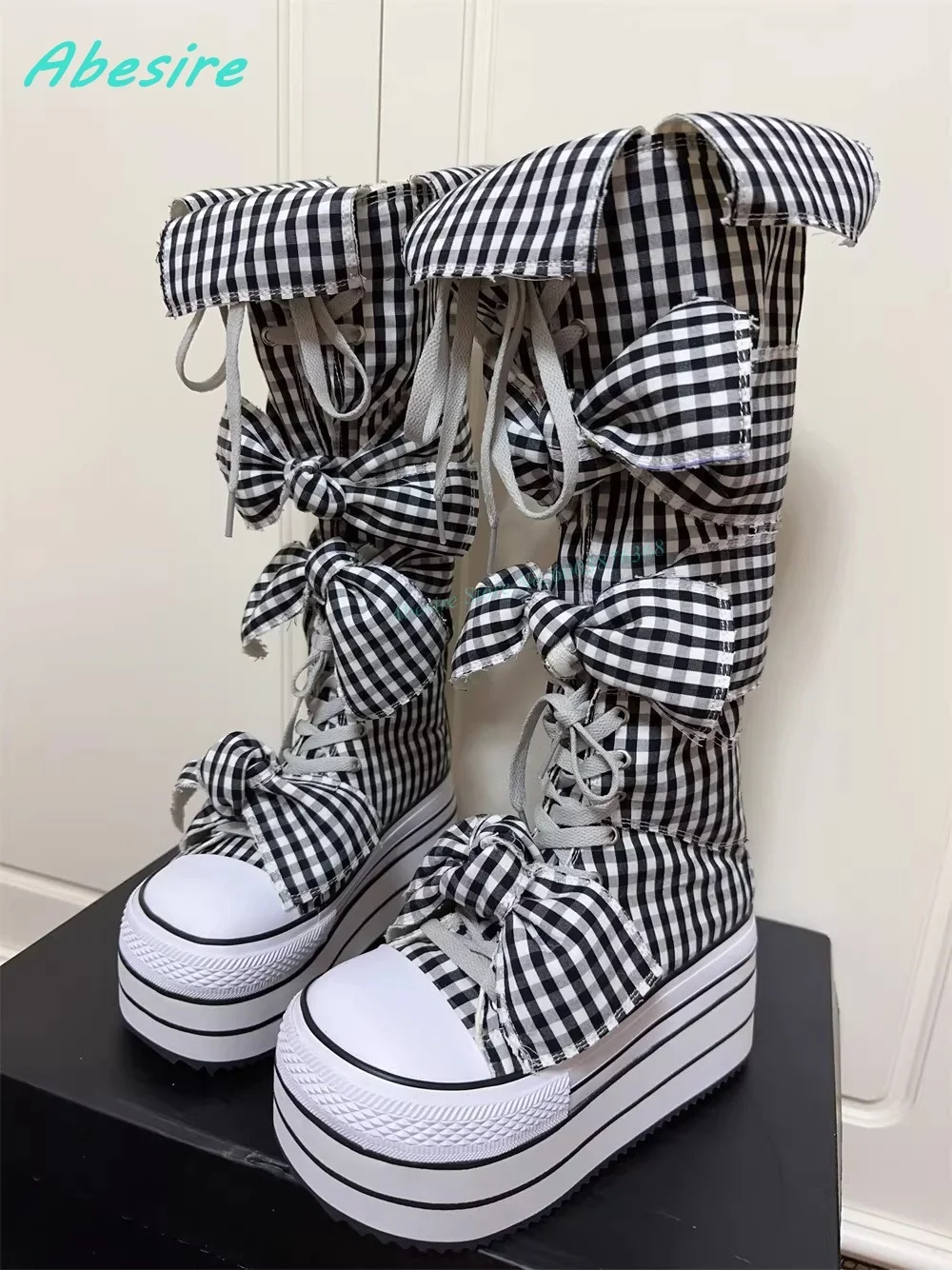 Black and White Checkered Plat - Women'S Shoes Y2K ulasan dan harga