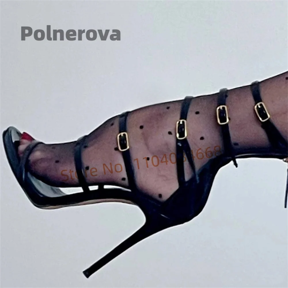Multi-Buckle Straps Black Leat - Women'S Shoes In Size 12 ulasan dan harga