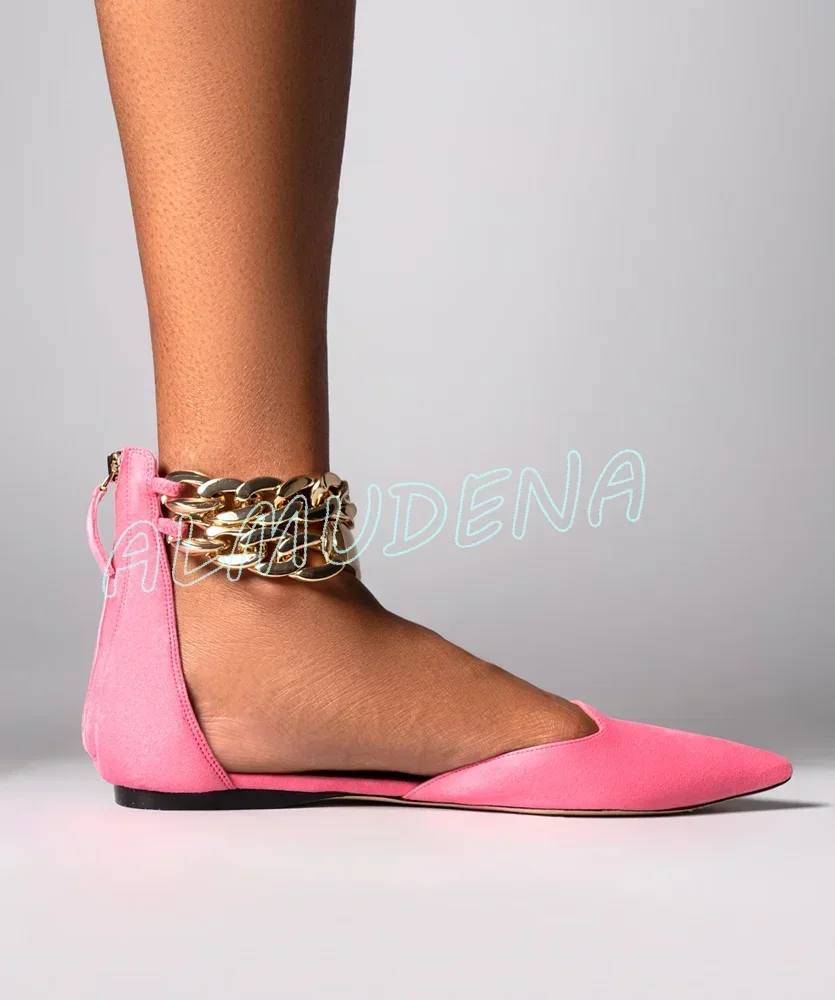 Gold Chain Detail Flat Women S - Pointed Toe Flat ulasan dan harga