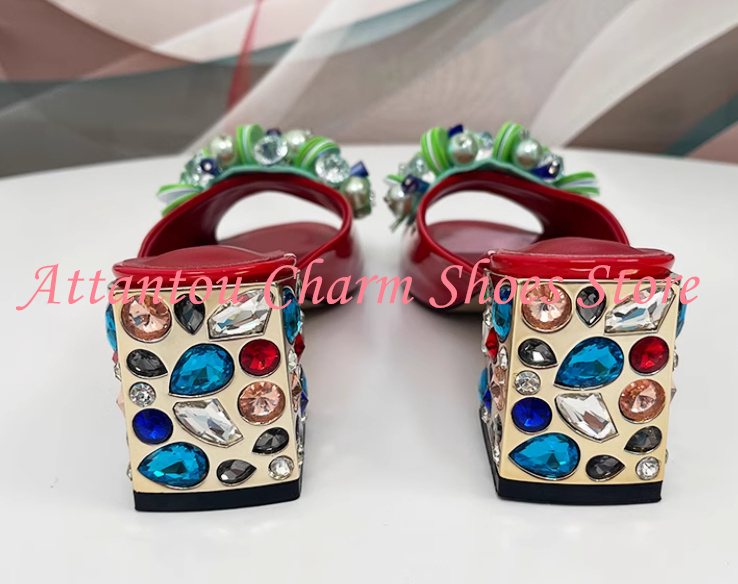 New Crystal Chunky Heel Woman  - Women'S Shoes Popular ulasan dan harga